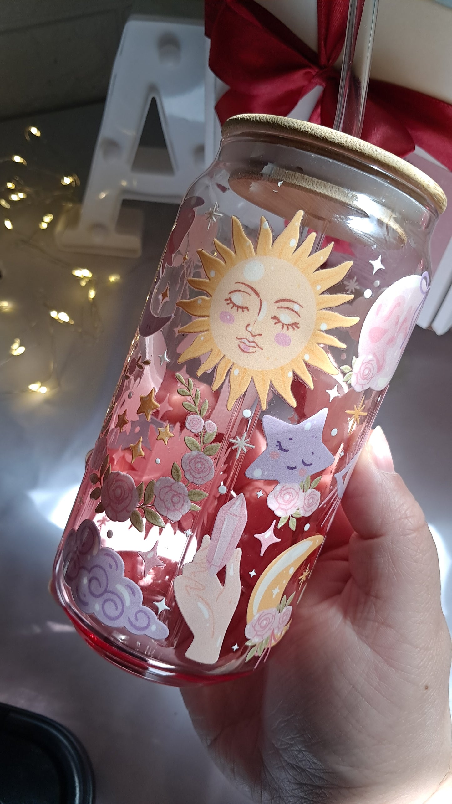 Sol y Luna Vaso de vidrio 🌞🌙