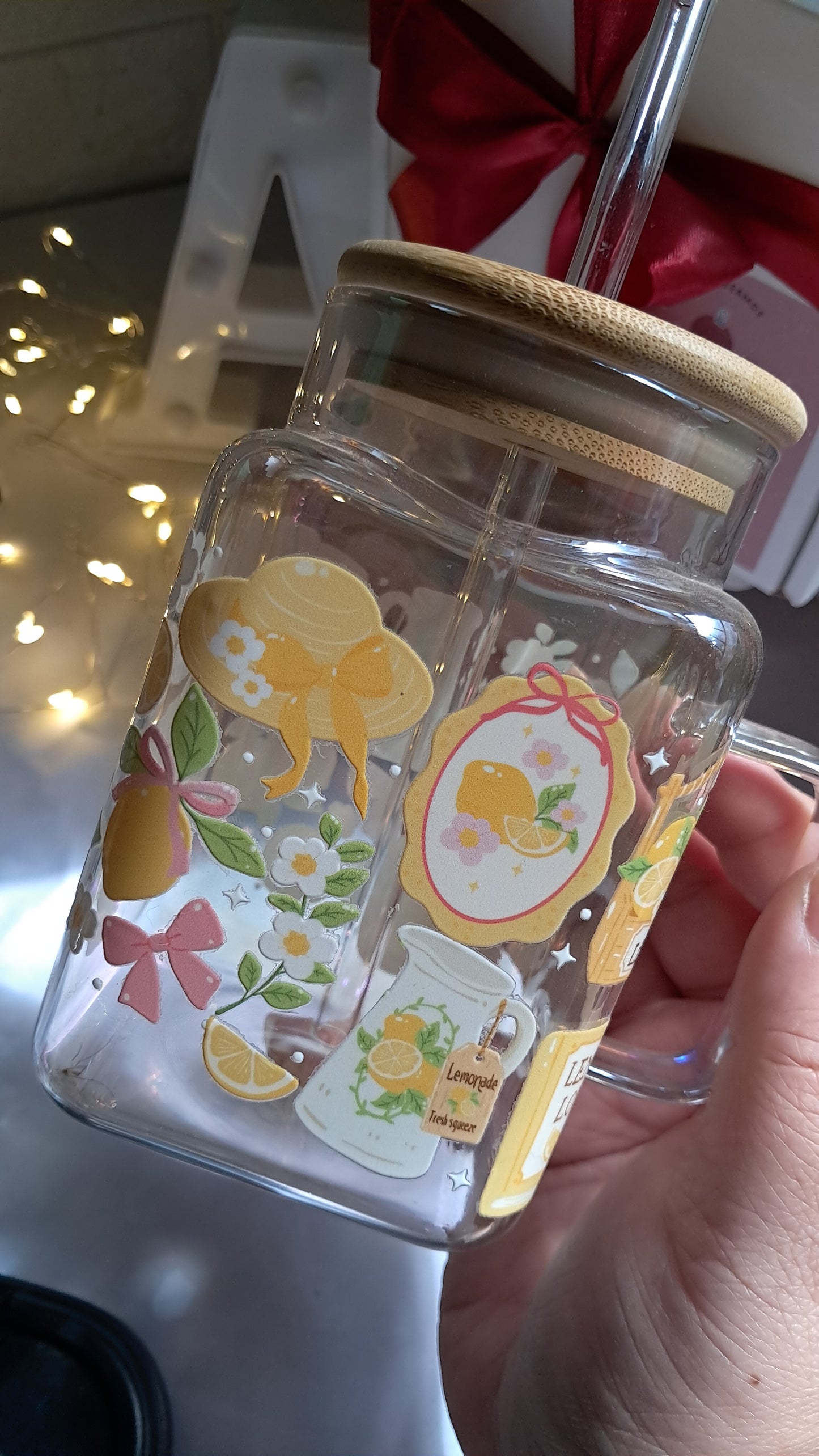 Lemon Love / Vaso Cuadrado de Vidrio