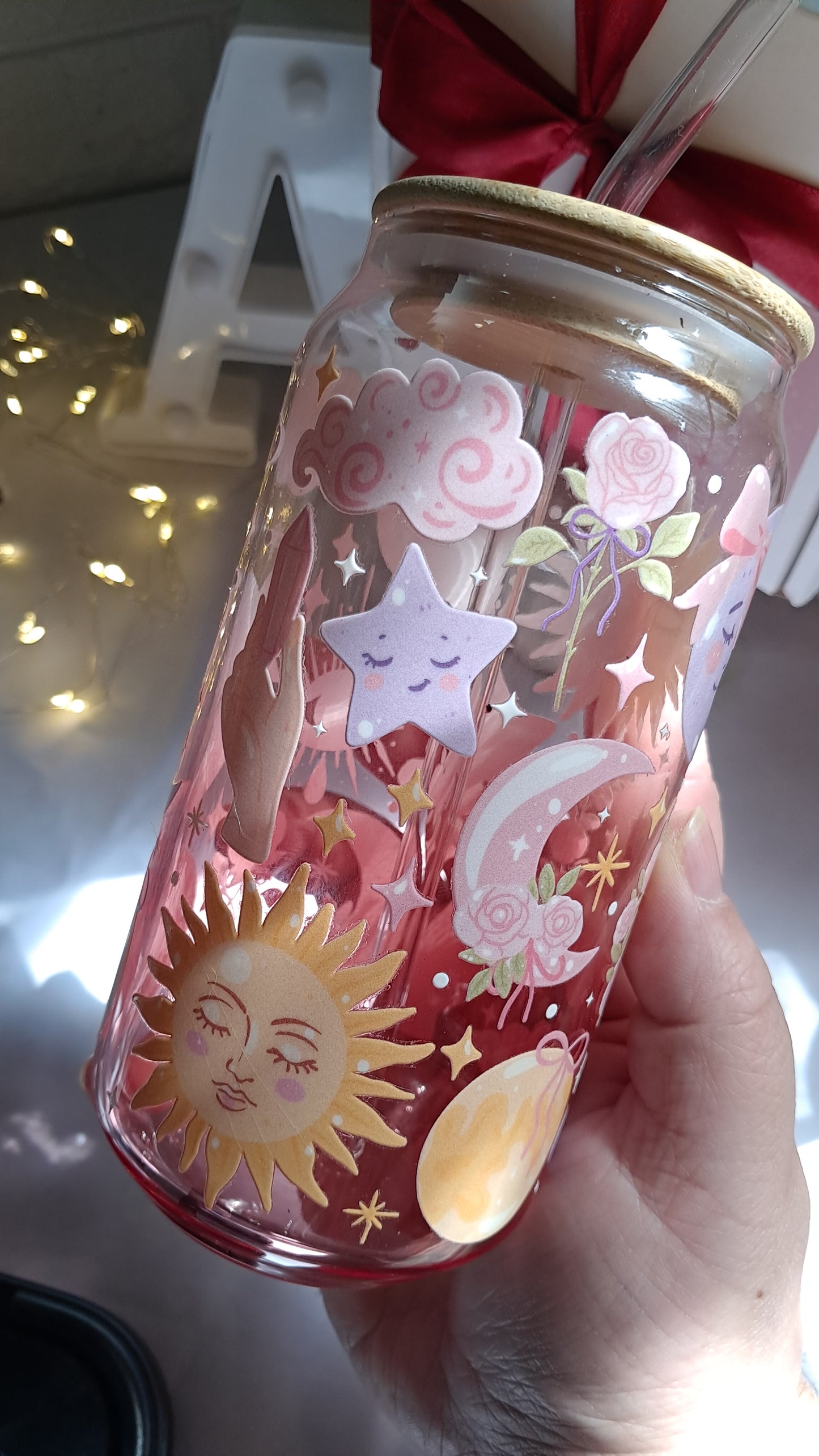 Sol y Luna Vaso de vidrio 🌞🌙