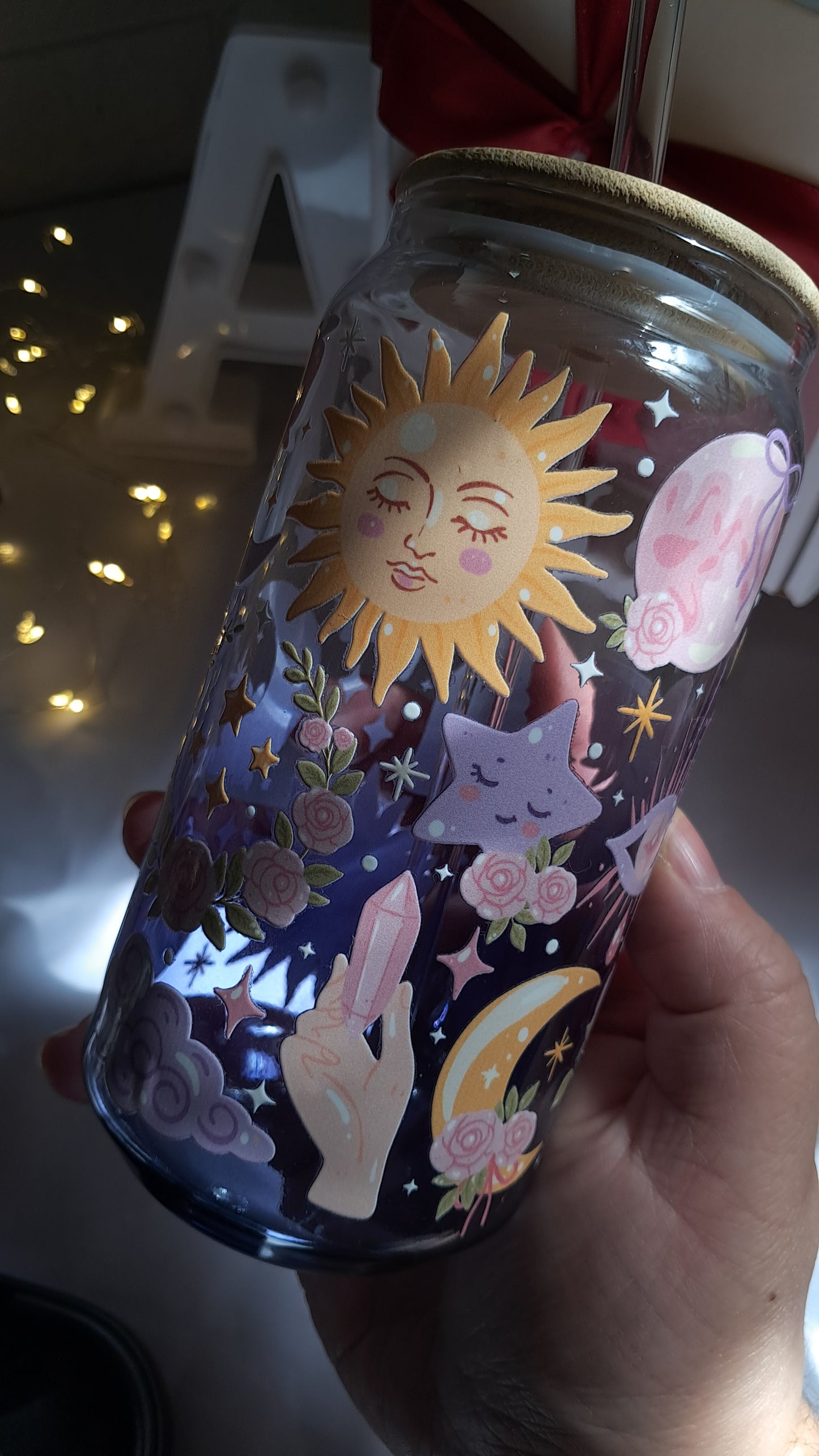 Sol y Luna Vaso de vidrio 🌞🌙